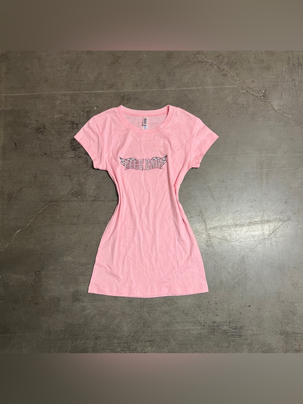 Pink ‘Race Chic’ Rhinestone Graphic Tee